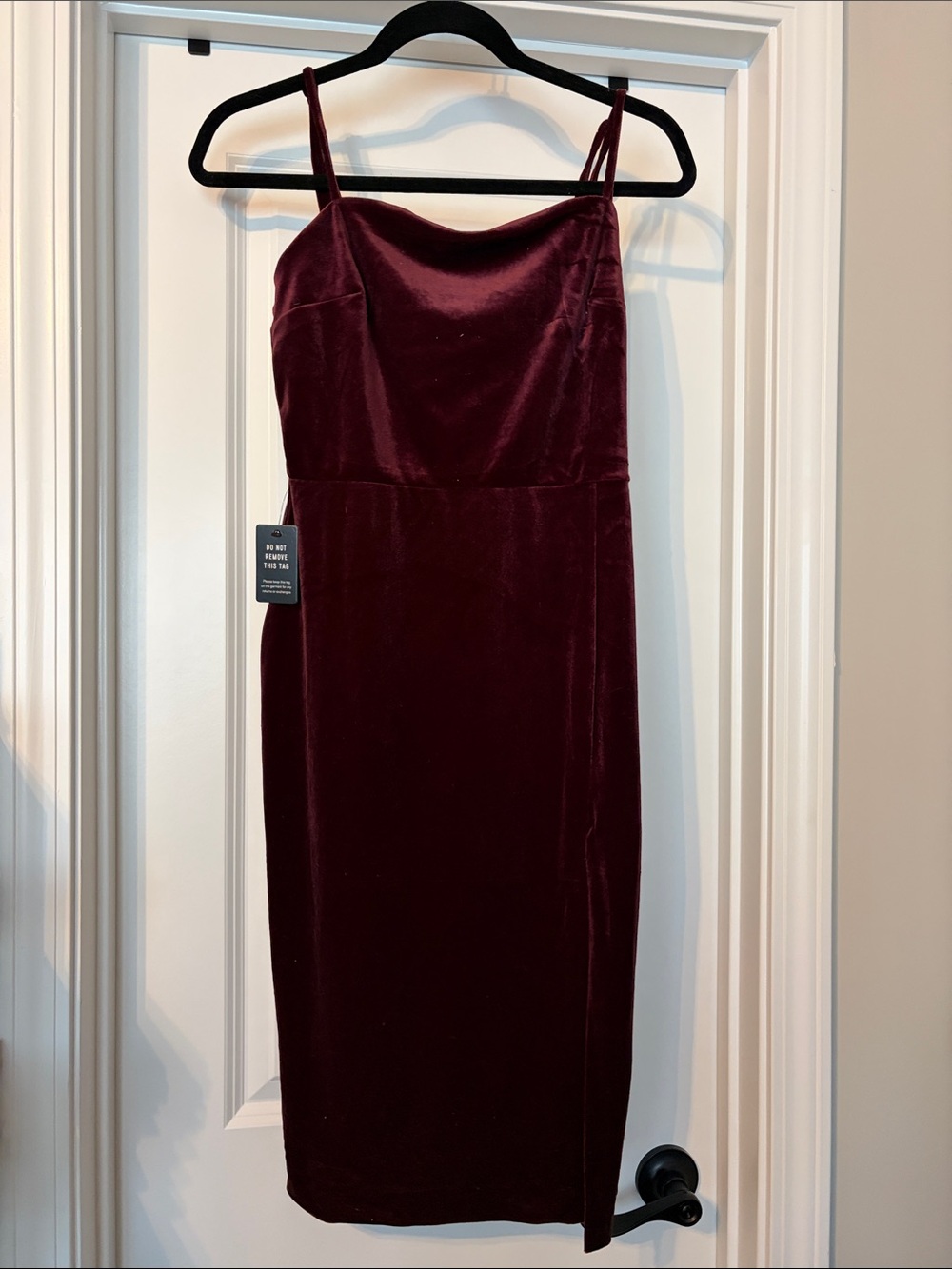 Express Velvet Cowl Neck Midi Dress in Burgundy